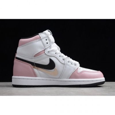 Nike Bayan Air Jordan 1 High Og Gs Beyaz / Pembe / Siyah Basketbol Ayakkabısı Türkiye - 272DO84X